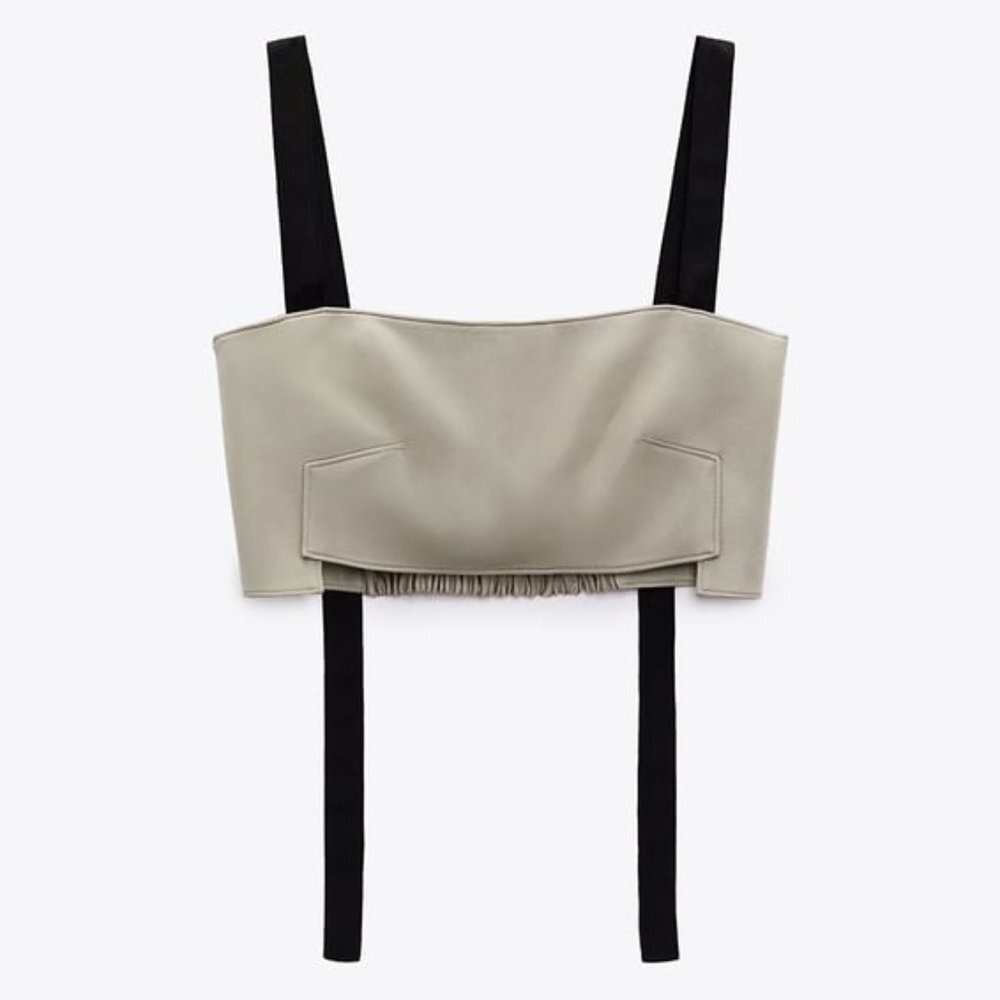 BLOGGERS FAVORITE ZARA SATIN CROP TOP SIZE S